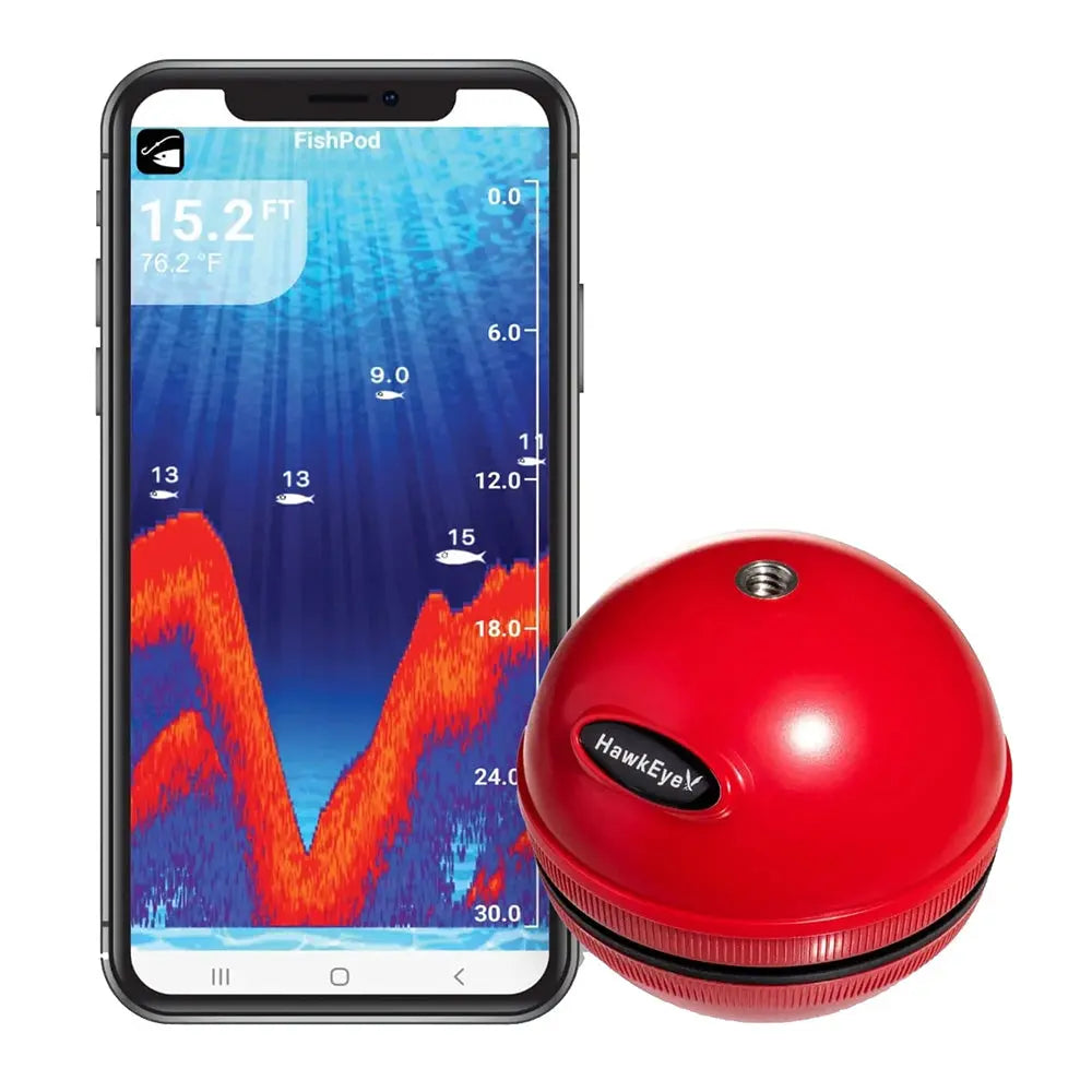 HawkEye FishPod 5X Bluetooth Fishfinder - Portable Smartphone Fish Finder with 4 Modes and Bottom Scan