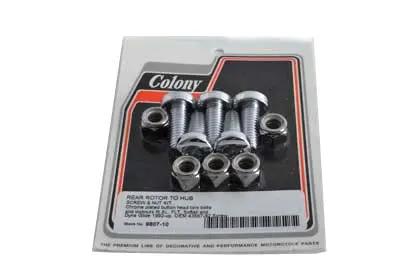 Colony Rear Disc Bolt and Nut Kit Chrome for Harley Davidson FXD (1992-2001) by Colony