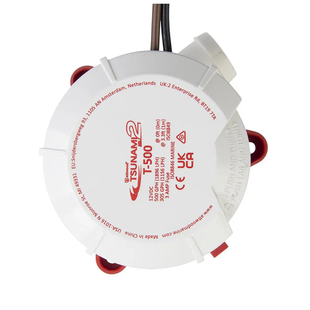 Attwood Marine Tsunami MK2 Manual Bilge Pump T500 - 500 GPH, 12V