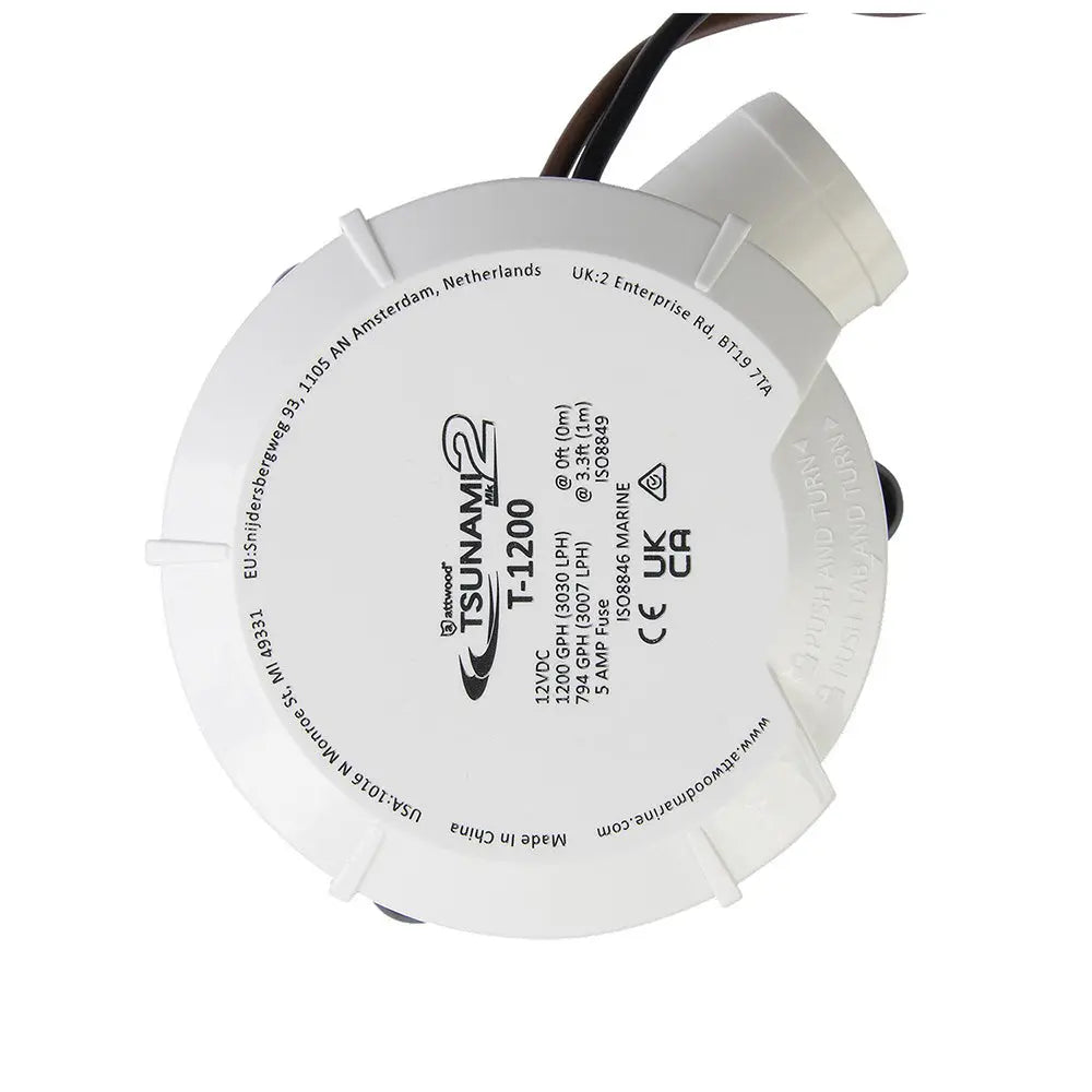 Attwood Marine Tsunami MK2 Manual Bilge Pump T1200 - 1200 GPH, 12V