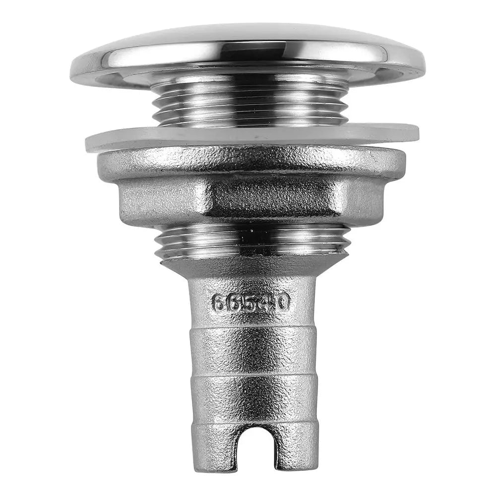 Attwood Marine Stainless Steel Thru-Hull Short Straight Barbed Fitting 3/4 Inch Inner Diameter