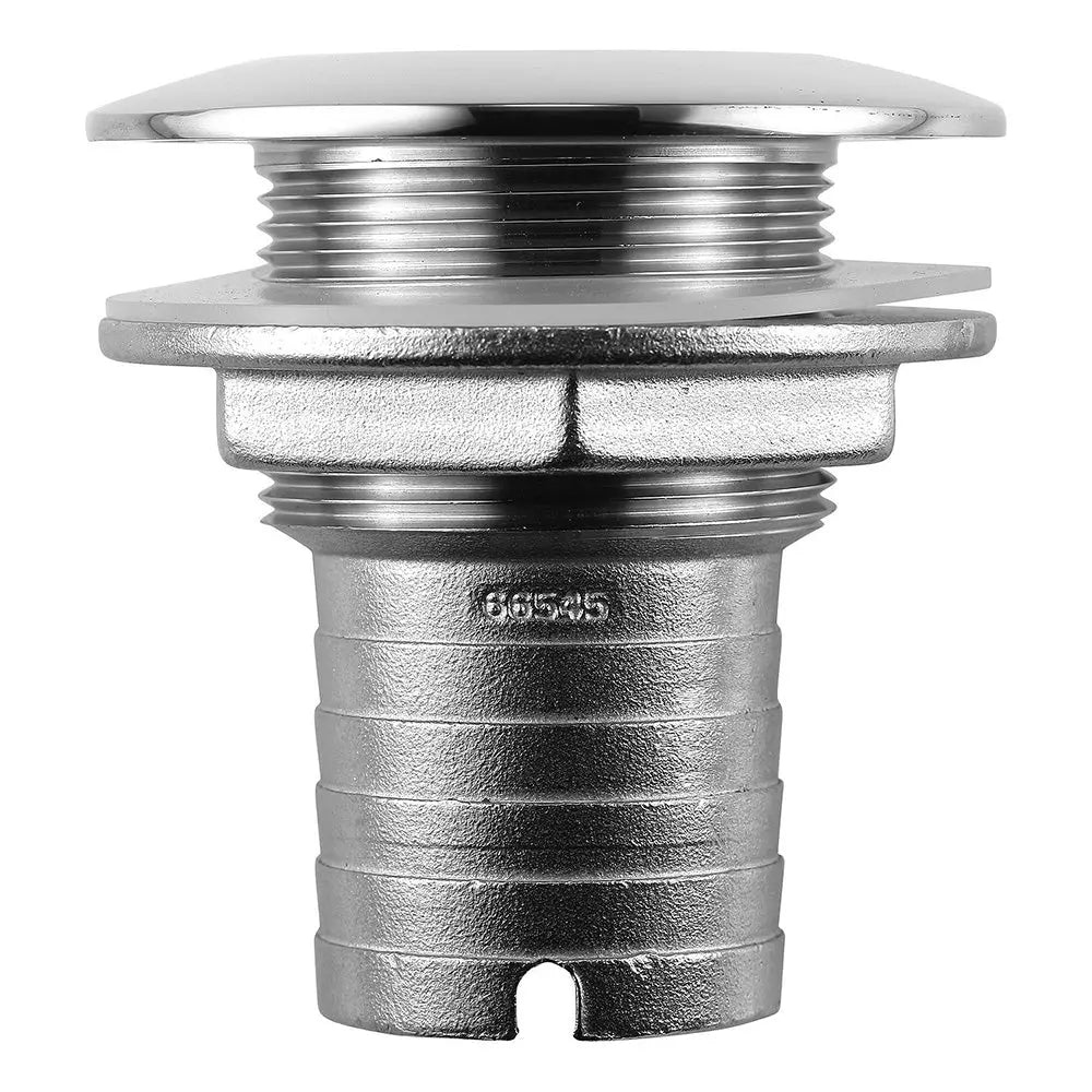 Attwood Marine Stainless Steel Thru-Hull Short Straight Barbed Fitting - 1-1/2 Inch Inner Diameter