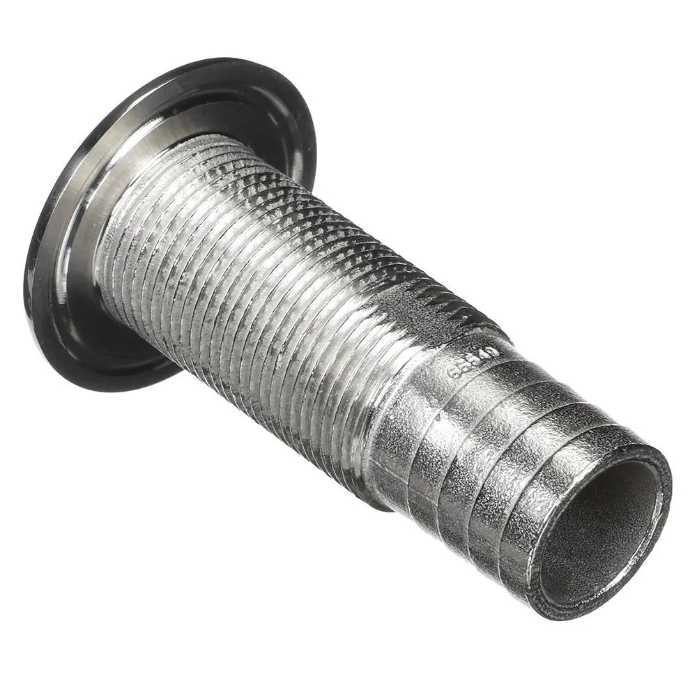 Attwood Marine Stainless Steel Thru-Hull Fitting 1-1/8 Inch Inner Diameter, Straight Barbed Design