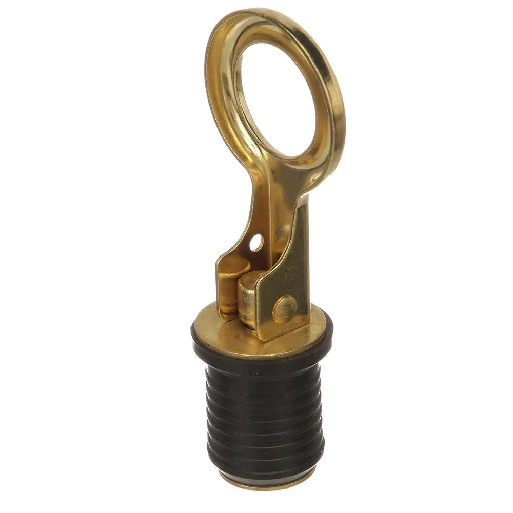 Attwood Marine Snap-Handle Brass Drain Plug - 1 inch Diameter