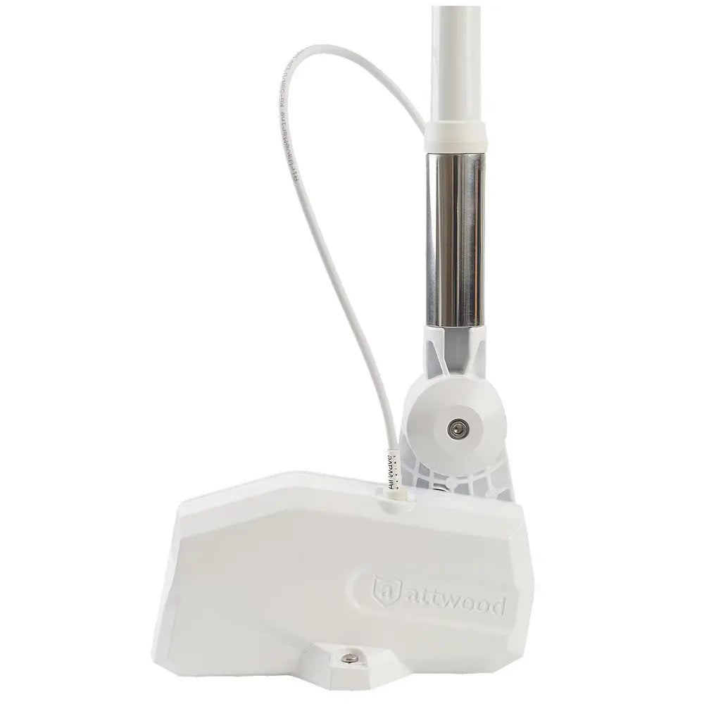 Attwood PowerBase Antenna - White Powered Fold-Down Antenna Base for Marine VHF Antennas