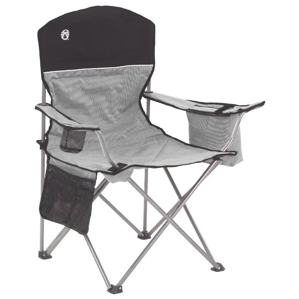 Coleman Cooler Quad Chair with Built-In 4-Can Cooler - Grey and Black