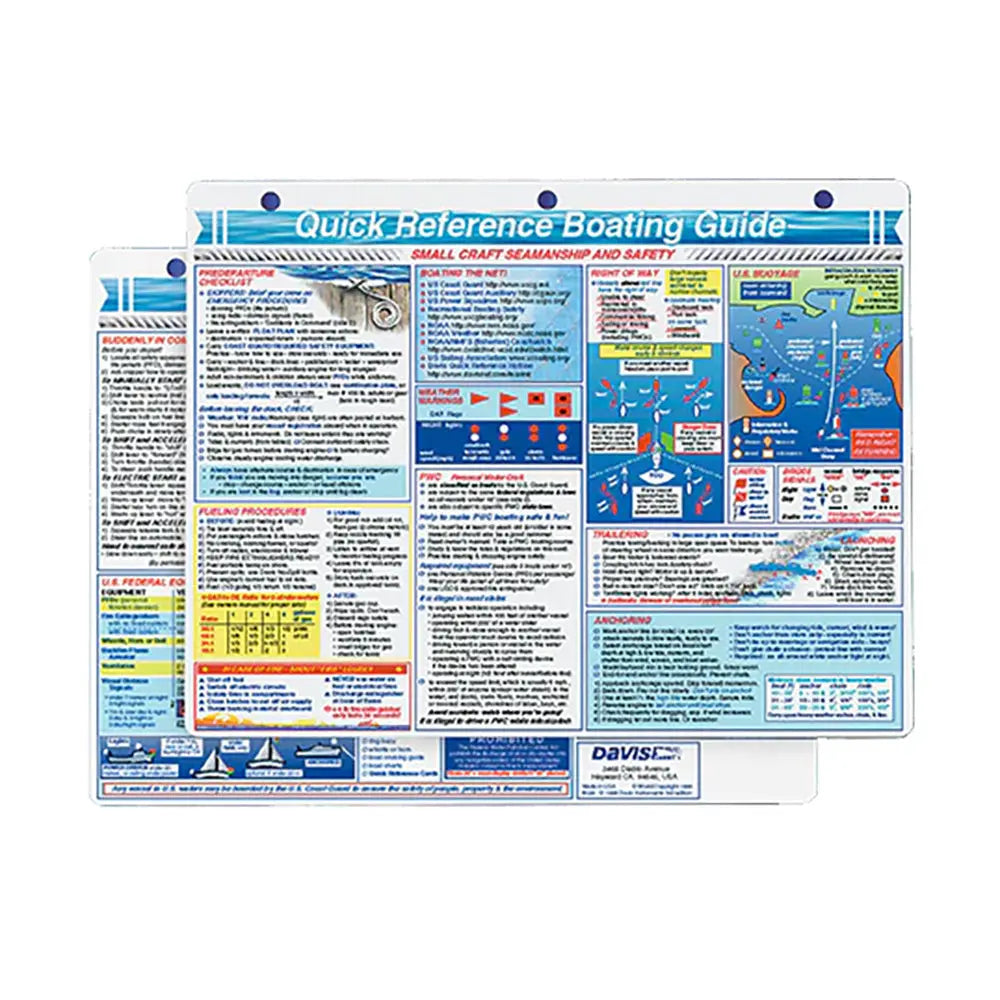 Davis Instruments Quick Reference Boating Guide Card ? Essential Marine Safety and Procedures