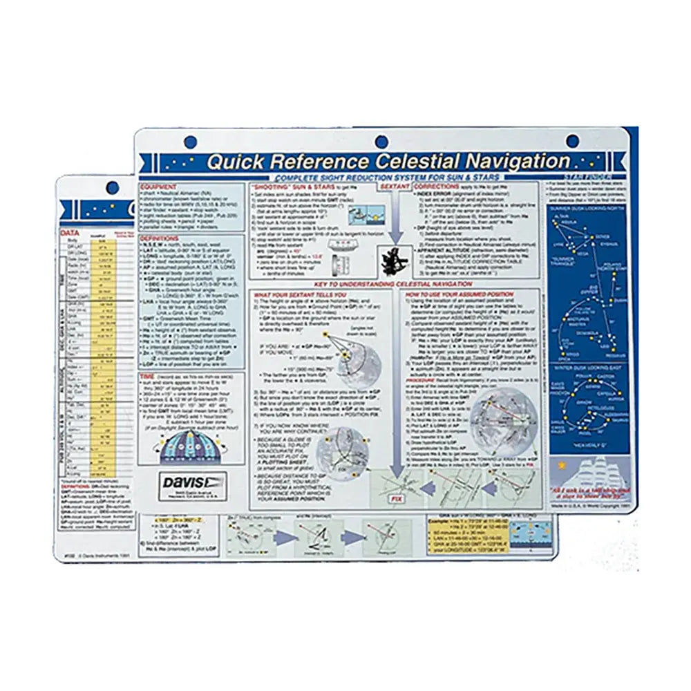 Davis Instruments Quick Reference Celestial Navigation Card Model 132