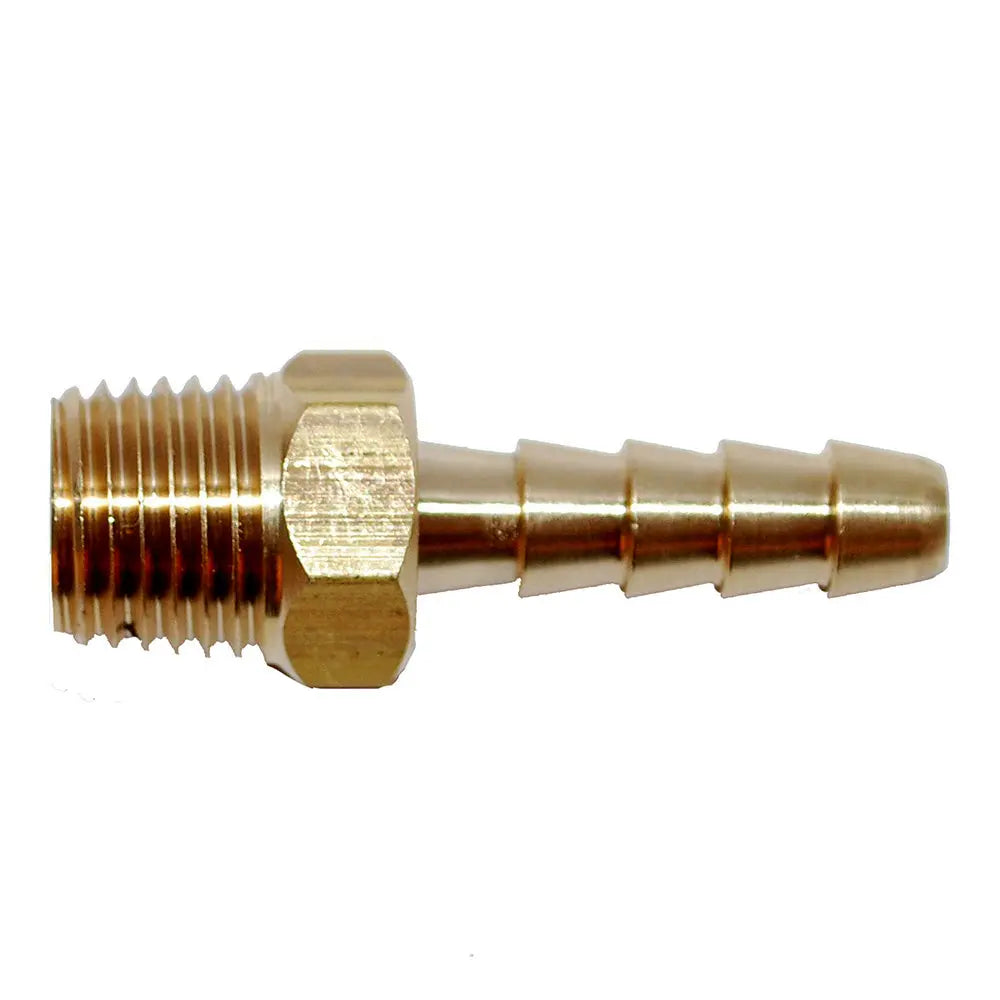 Attwood Marine Universal Brass Fuel Hose Fitting - 1/4" NPT Male x 3/8" Barb