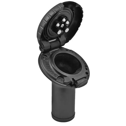 Attwood Marine Deck Fill for Carbon Canister System - Angled Body with Scalloped Black Plastic Cap