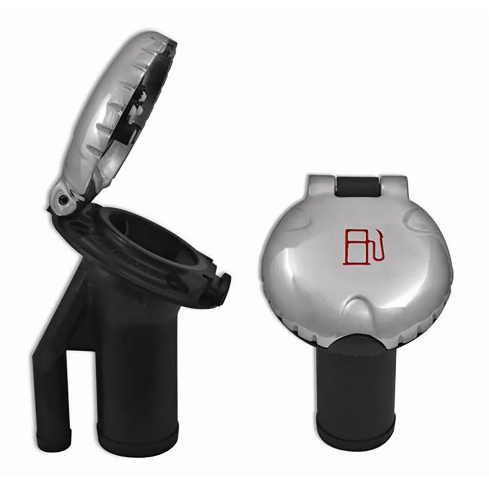Attwood Marine Deck Fill for Pressure Relief Systems with Angled Body & Scalloped Stainless Steel Cap