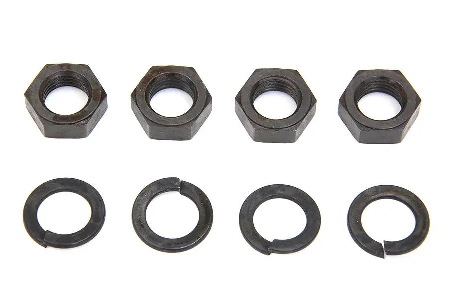 Colony Knucklehead Rocker Arm Shaft Parkerized End Nut Kit for Harley Davidson EL and FL Models by Colony