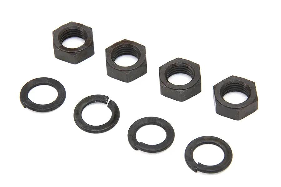 Colony Knucklehead Rocker Arm Shaft Parkerized End Nut Kit for Harley Davidson EL and FL Models by Colony
