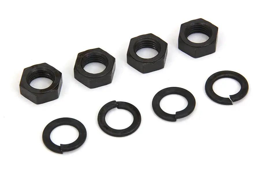 Colony Knucklehead Rocker Arm Shaft Parkerized End Nut Kit for Harley Davidson EL and FL Models by Colony