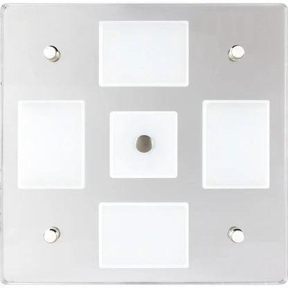 Sea-Dog Square LED Mirror Light with On/Off Dimmer - White and Blue