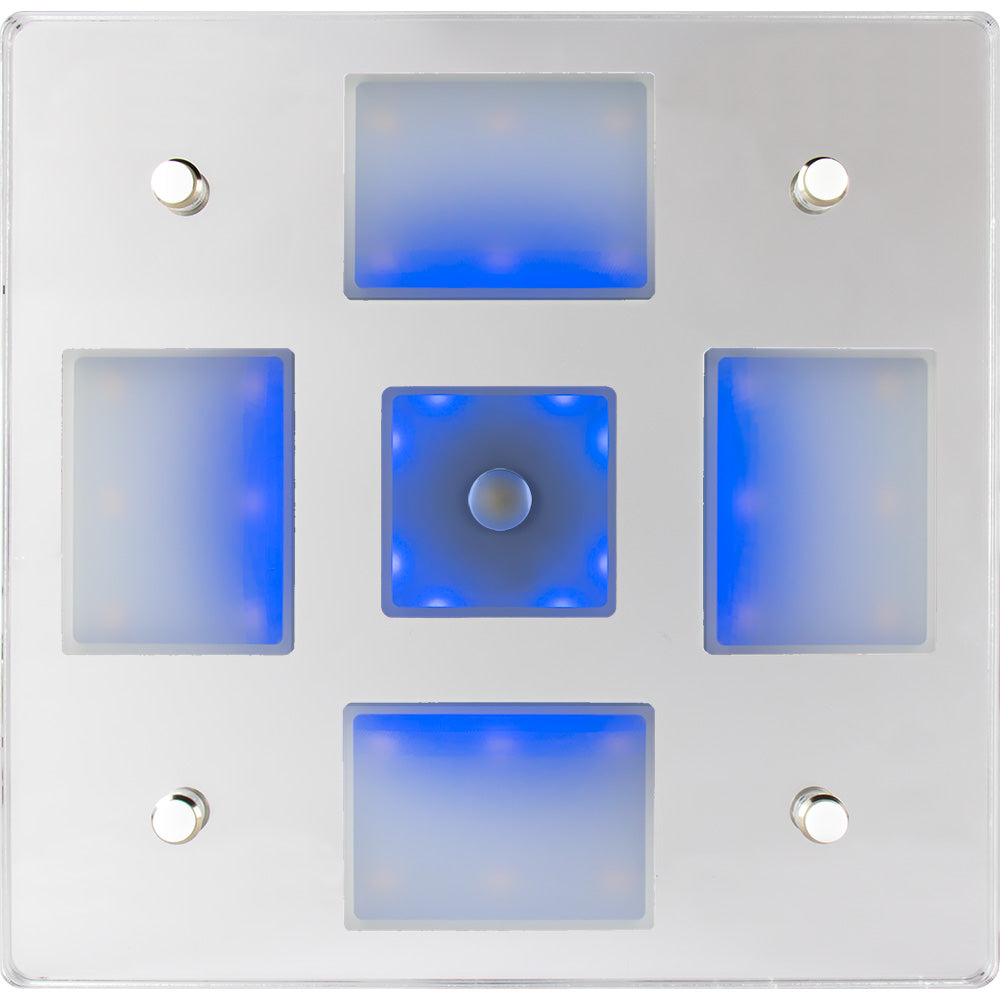 Sea-Dog Square LED Mirror Light with On/Off Dimmer - White and Blue
