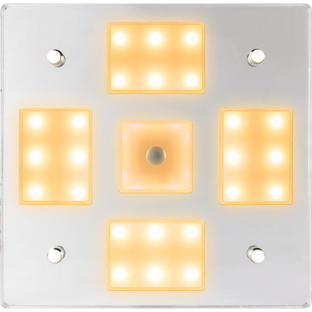 Sea-Dog Square LED Mirror Light with On/Off Dimmer - White and Blue