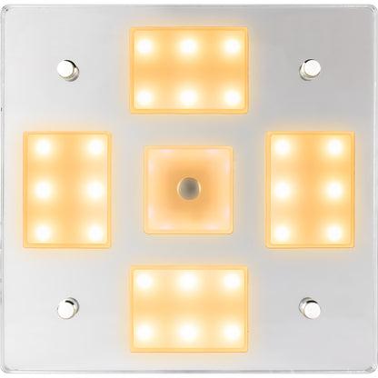 Sea-Dog Square LED Mirror Light with On/Off Dimmer - White and Blue