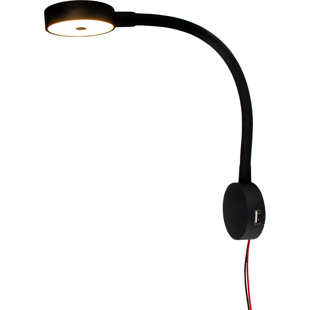 Sea-Dog LED Flex Neck Day/Night Light with USB Socket - Red & White Light, Part 404939-3