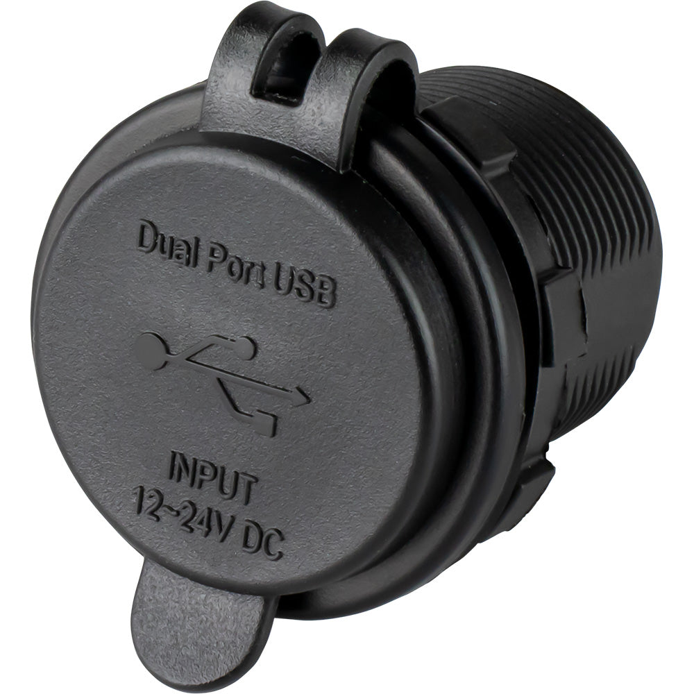 Sea-Dog Round Dual USB & USB-C Power Socket with LED Illumination
