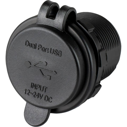 Sea-Dog Round Dual USB & USB-C Power Socket with LED Illumination