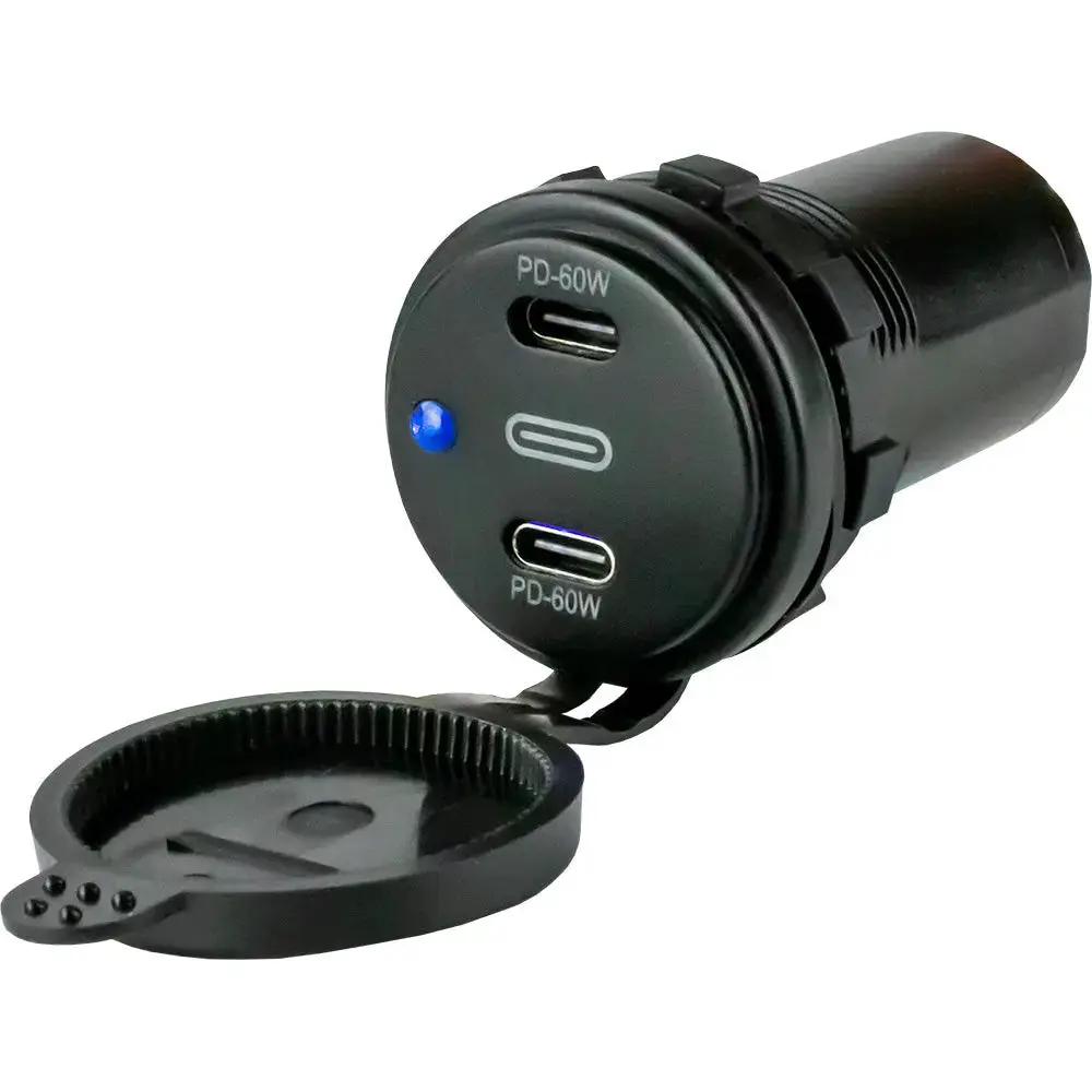 Sea-Dog Dual USB-C Power Socket Part 426522-1 for Marine and Vehicle Applications by Sea-Dog
