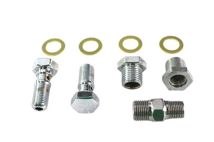 Colony Chrome Oil Line Fitting Kit for Harley Davidson EL and FL Models by Colony