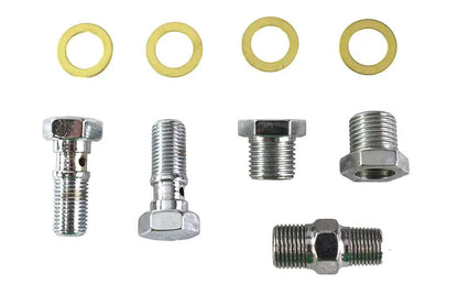 Colony Chrome Oil Line Fitting Kit for Harley Davidson EL and FL Models by Colony