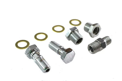 Colony Chrome Oil Line Fitting Kit for Harley Davidson EL and FL Models by Colony