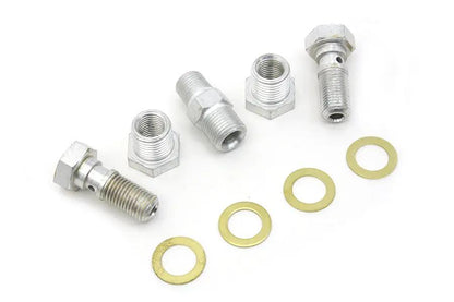 Colony Oil Line Fitting Kit Cadmium for Harley Davidson EL and FL Models by Colony