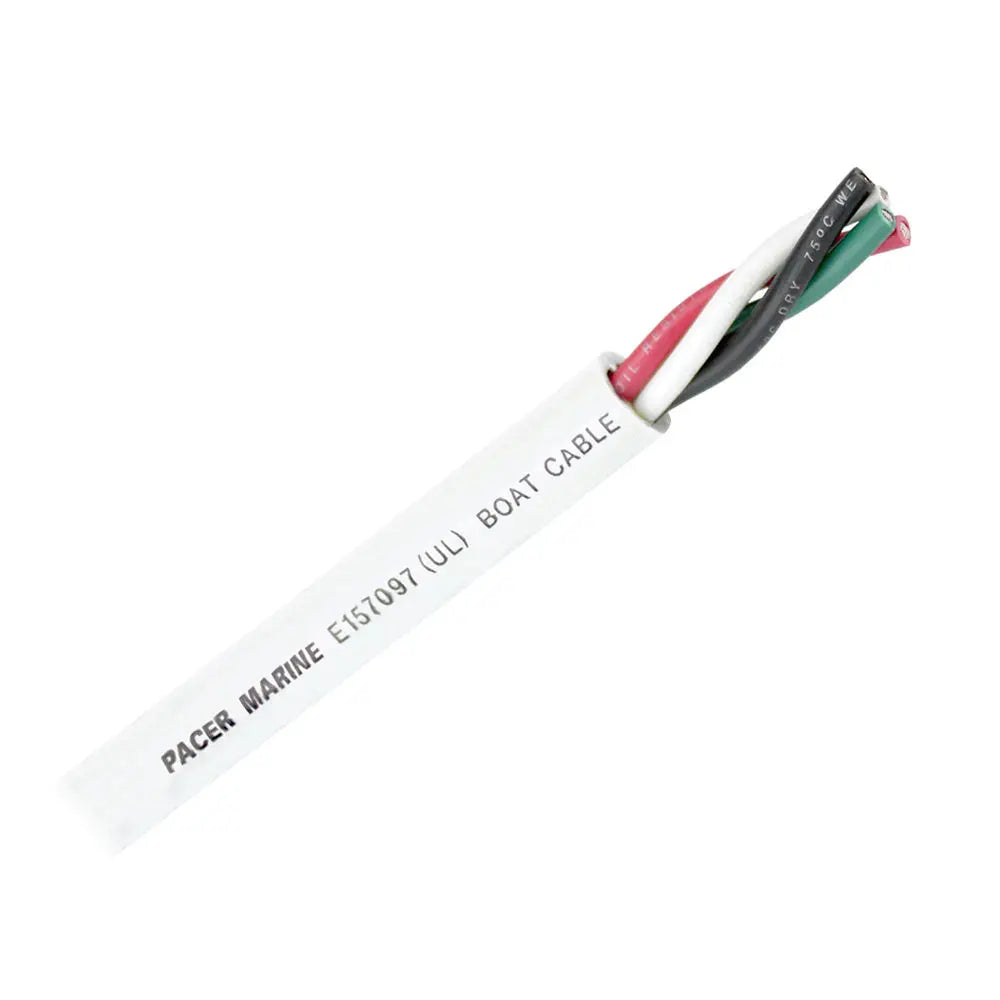 Pacer 10/4 AWG Round Marine Cable - 500 Feet, Black, Green, Red & White - Flexible Tinned Copper Conductors