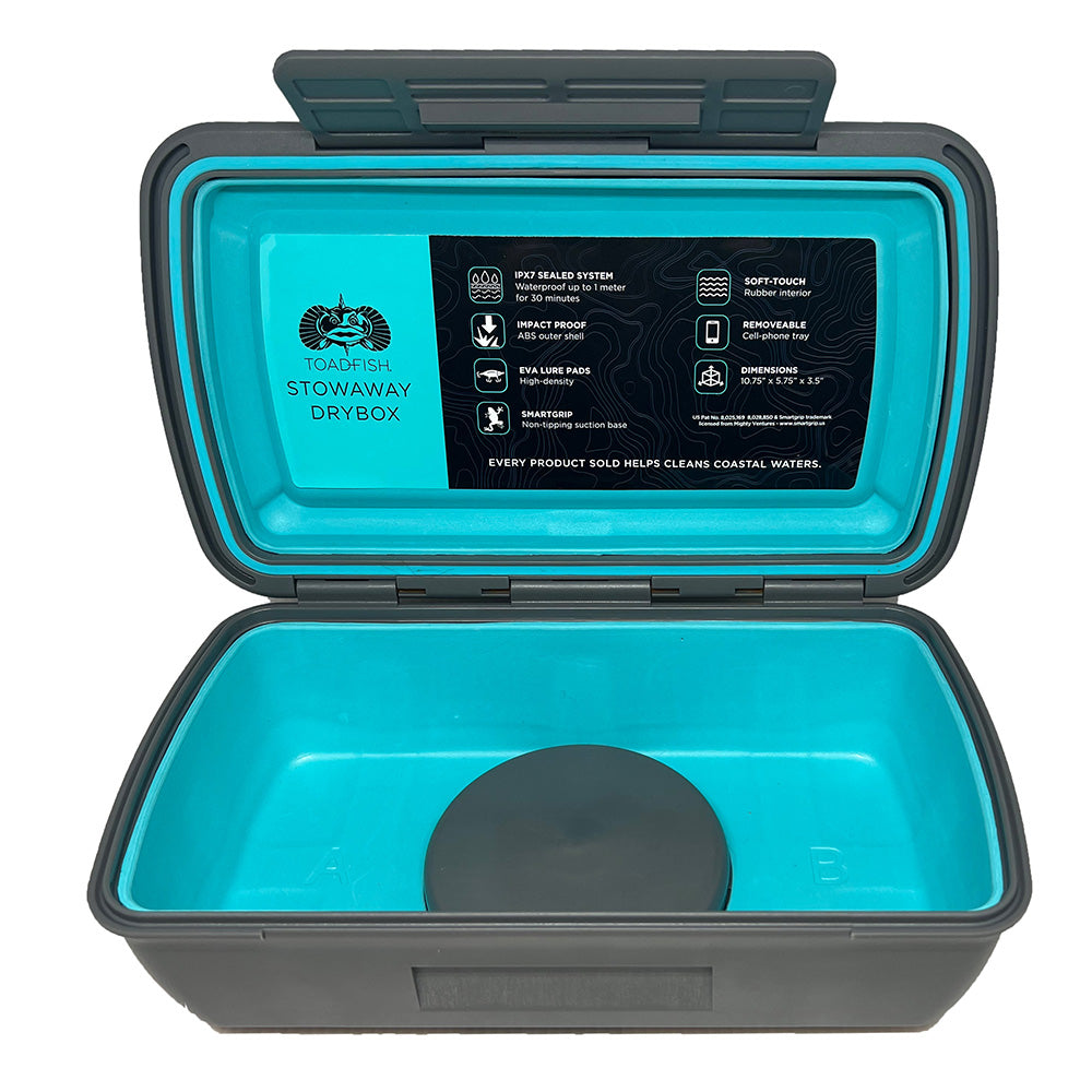Toadfish Stowaway Dry Box with Smart Grip and Cell Phone Tray Insert
