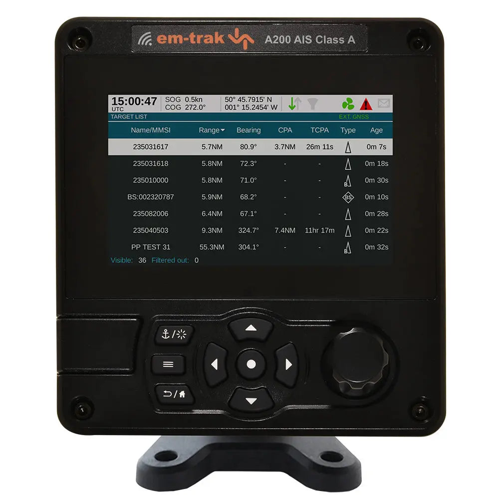 em-trak A200 Class A AIS Transceiver with Integrated Color Display and GPS