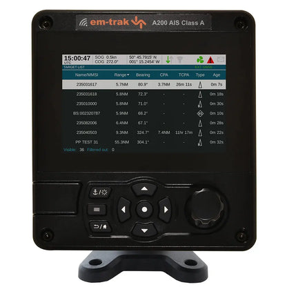 em-trak A200 Class A AIS Transceiver with Integrated Color Display and GPS