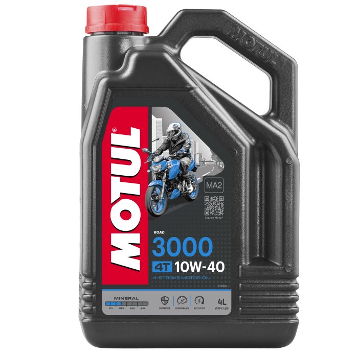 MOTUL 3000 10W-40 4T Motorcycle Oil - 4 Liter Bottle