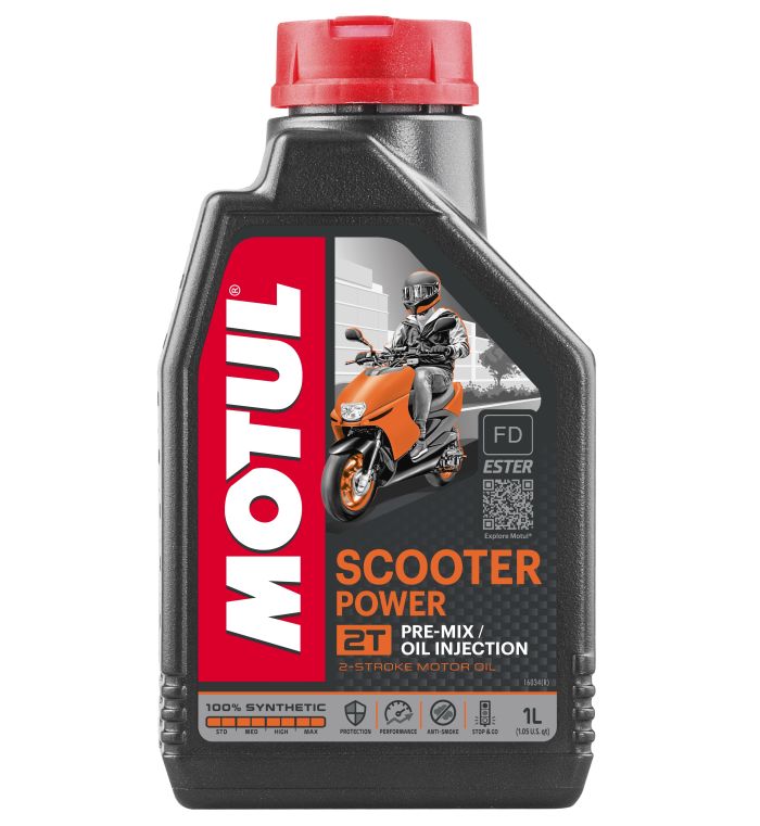 MOTUL Scooter Power 2T 1 Liter - High-Performance Two-Stroke Oil for Scooters