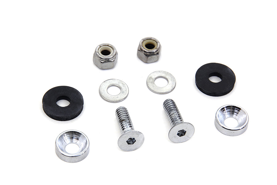 Colony License Plate Mount Kit with Vibration-Reducing Rubber Insulators