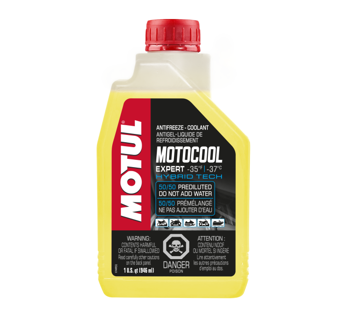 MOTUL MotoCool Expert 1 Quart - High-Performance Motorcycle Cooling System Fluid