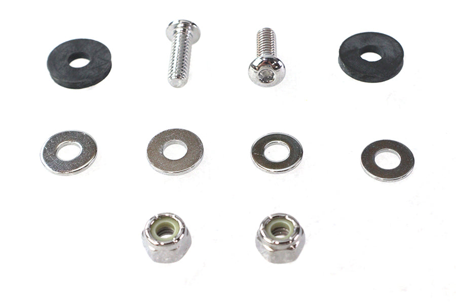 Colony Button Allen Style License Plate Mount Kit with Vibration-Reducing Rubber Insulators