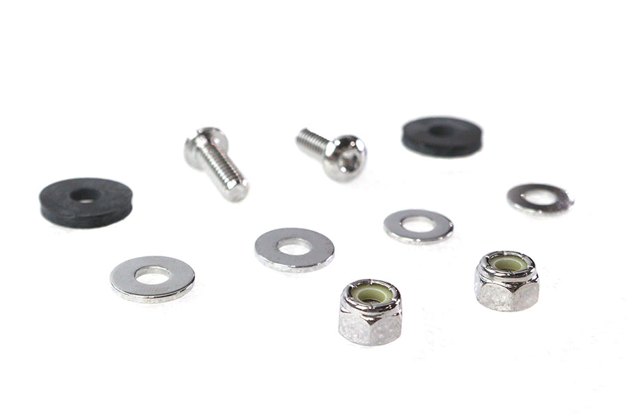 Colony Button Allen Style License Plate Mount Kit with Vibration-Reducing Rubber Insulators