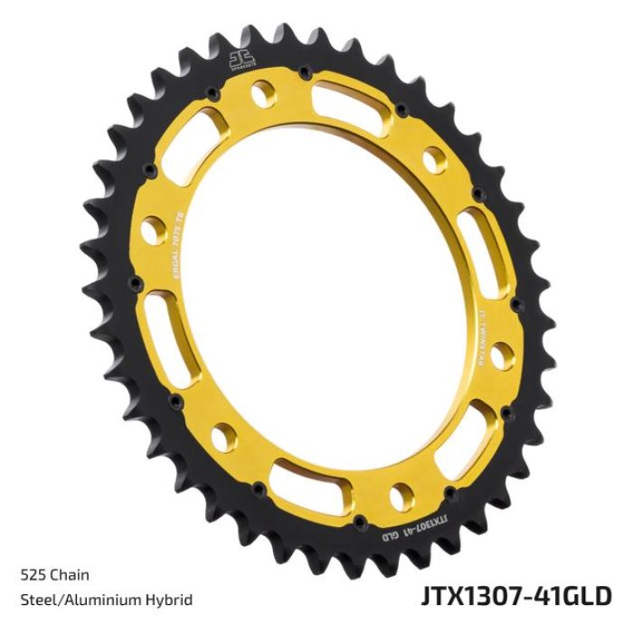JT Sprockets JTX1307.41GLD TwinStar 41-Tooth Gold Rear Sprocket