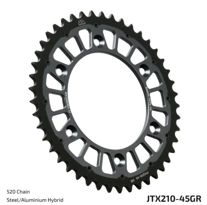 JT Sprocket JTX210.45GR TwinStar Gray 45-Tooth Sprocket