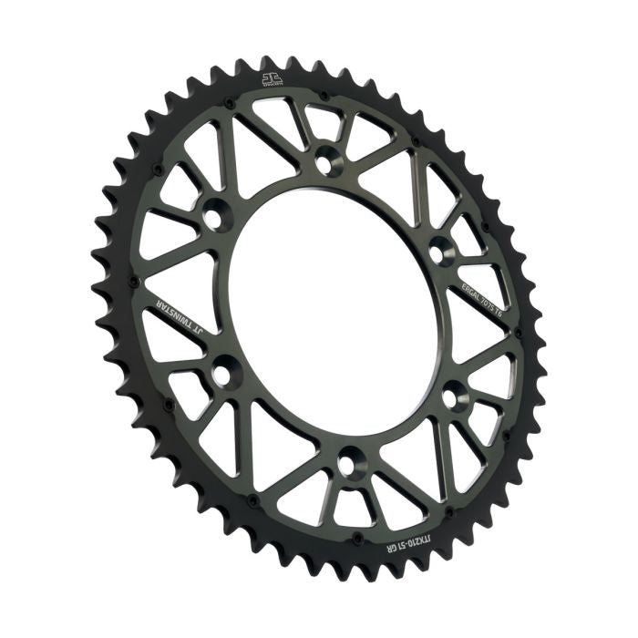 JT Sprocket Twinstar Sprocket Gray 51-Tooth JTX210.51GR - Durable Heavy-Duty Chain Sprocket