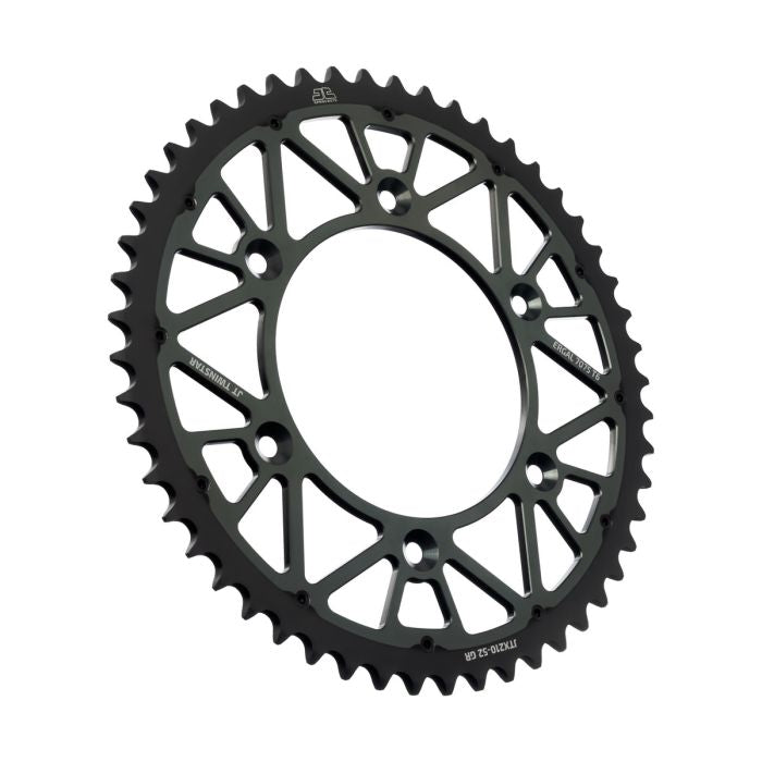 JT Sprocket TwinStar Gray 52-Tooth Chain Sprocket - Part JTX210.52GR