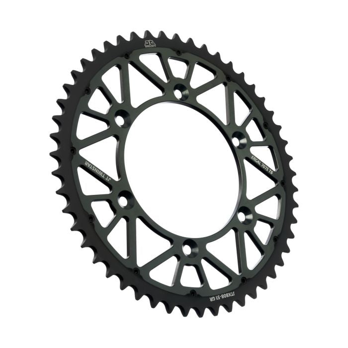 JT Sprocket TwinStar 51-Tooth Sprocket - Gray, Part JTX808.51GR