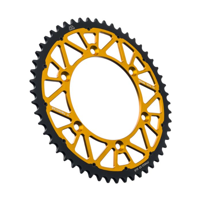 JT Sprocket TwinStar Gold 52-Tooth - Durable Chain Sprocket for Heavy-Duty Applications
