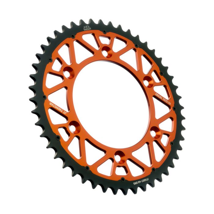 JT Sprocket TwinStar Orange 48-Tooth - Durable Chain Sprocket for Heavy-Duty Applications