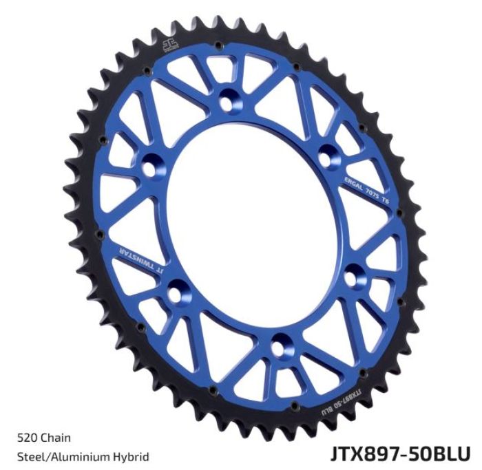 JT Sprocket JTX897.50BLU Twinstar Blue 50-Tooth Sprocket