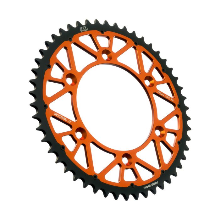JT Sprocket TwinStar Orange 50-Tooth - Durable 50-Tooth Sprocket for Heavy-Duty Applications
