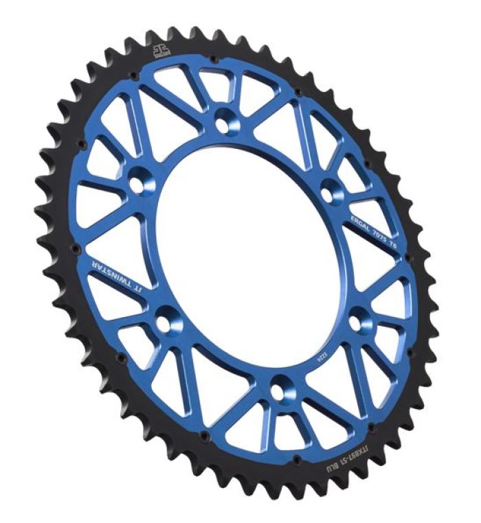 JT Sprocket TwinStar Blue 51-Tooth - Durable Chain Sprocket for Heavy-Duty Applications